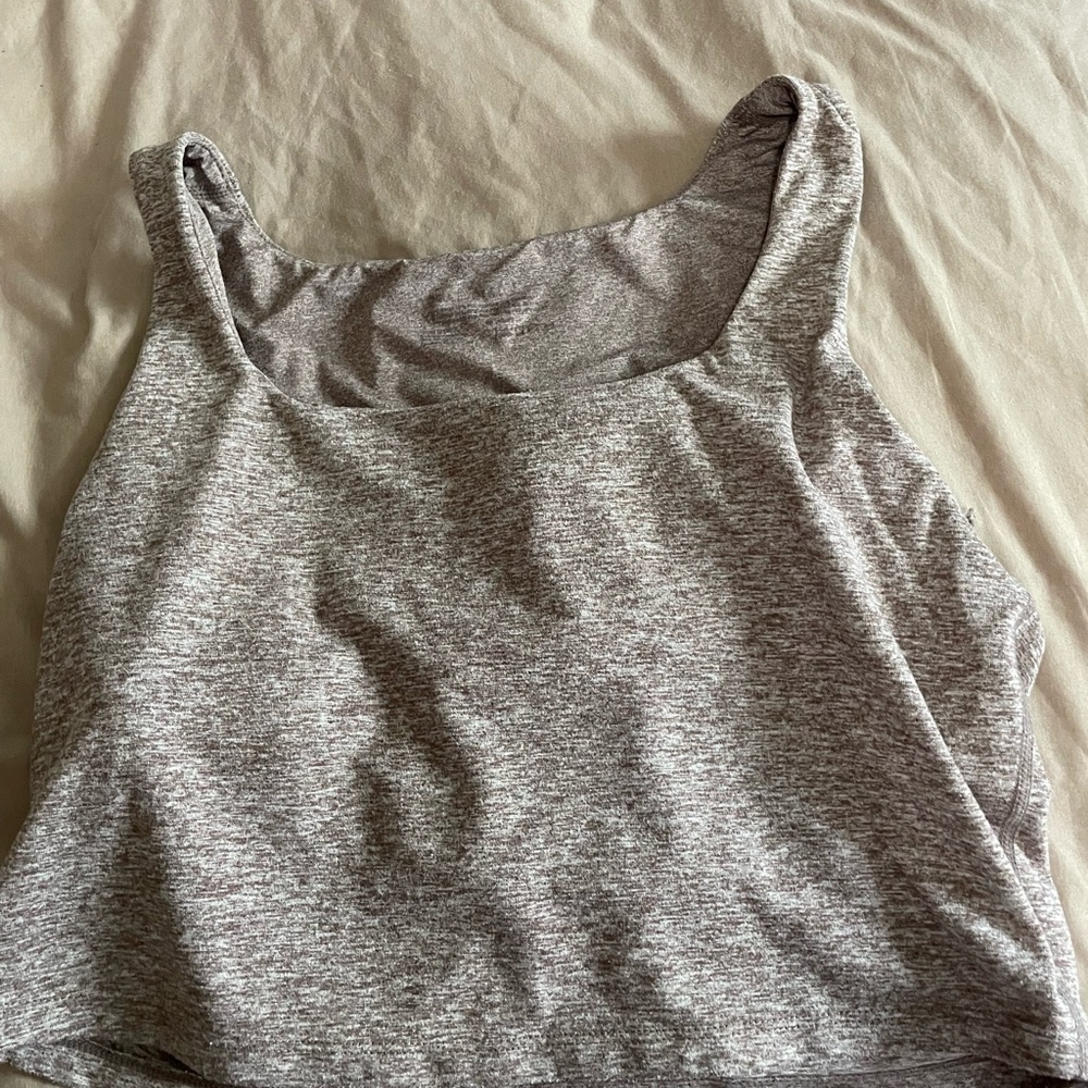 Yogalicious Gray Fitted Crop Tank